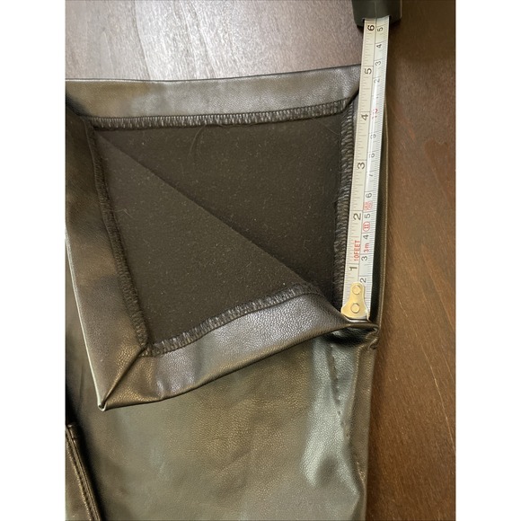 Abercrombie Fitch Pants 35/20 Black Leather 90s Relaxed Hi Rise Curve Love - Picture 7 of 7